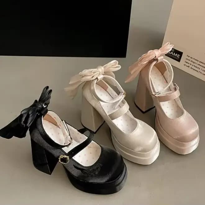 Femmes chaussures à talons hauts Lolita pompes mode printemps automne dames en plein air rétro arc Mary Jane français