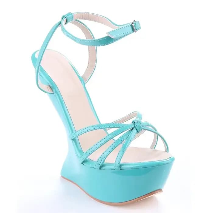 Sandales à talons Fretwrok en cuir verni brillant à bout pointu et bride étroite