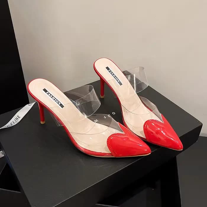Sandales transparentes à bout ouvert pour femmes