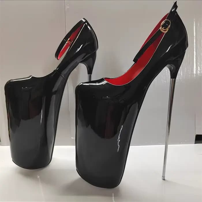 Pole Dance talons hauts 19/22/30cm plate-forme extrême femmes pompes talon en métal boucle de cheville taille 50 rose