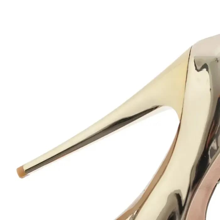 Escarpins à plateforme en cuir verni miroir brillant pour femmes