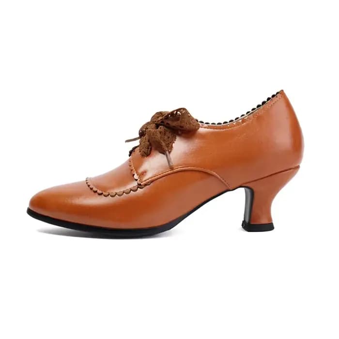 Talons hauts femmes 2025 nouvelle mode rétro à lacets