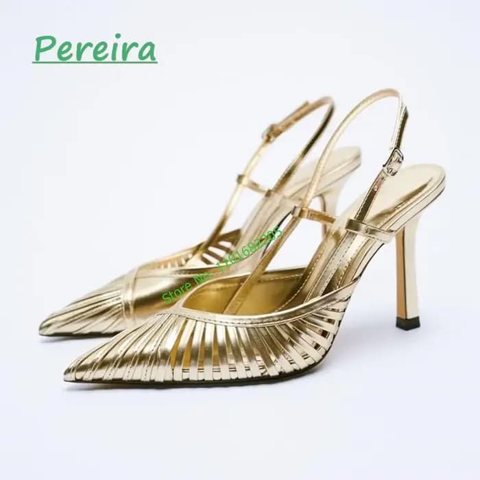 Escarpins tendance dorés pour femmes