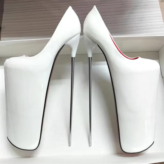 Pole Dance talons hauts 19/22/30cm plate-forme extrême femmes pompes talon en métal boucle de cheville taille 50 rose