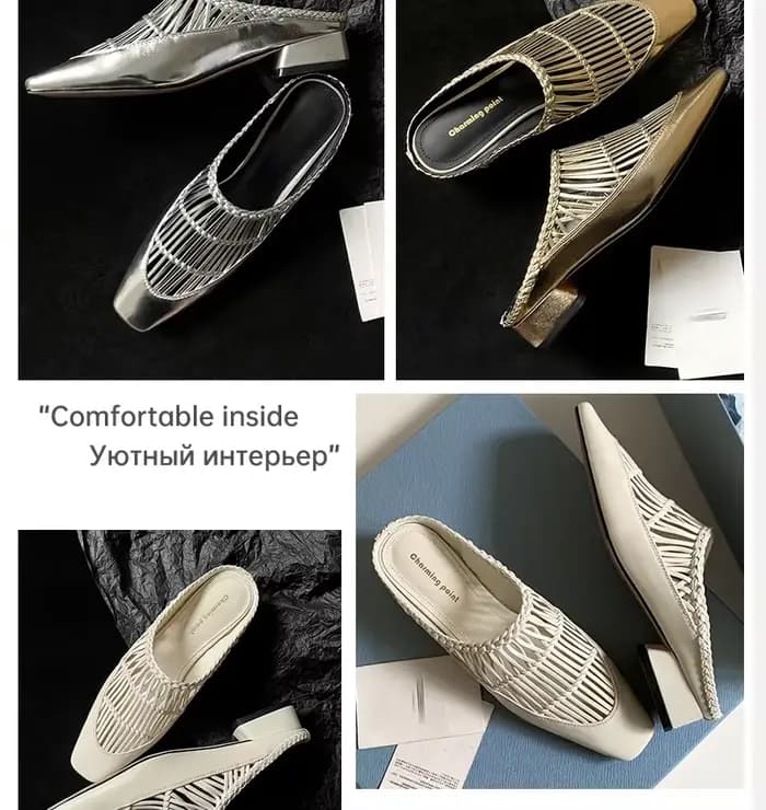Ods bout carré sandales à talons aiguilles pour femmes été brillant couleur unie