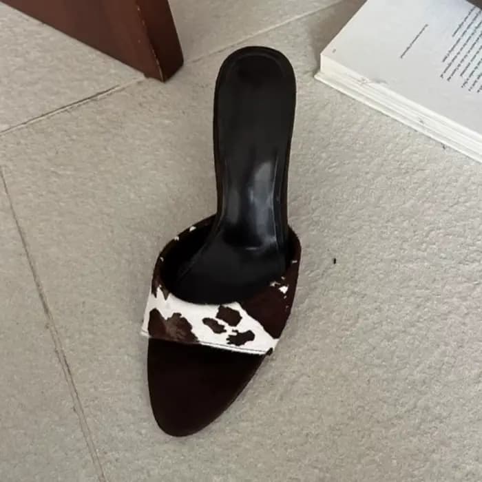 Aneikeh 2026 – Nouveaux mules à talons hauts en crin de cheval à bout pointu pour femme