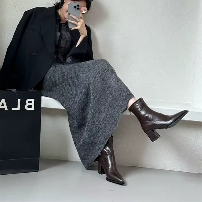 Bottines à talons hauts et bout pointu pour femme
