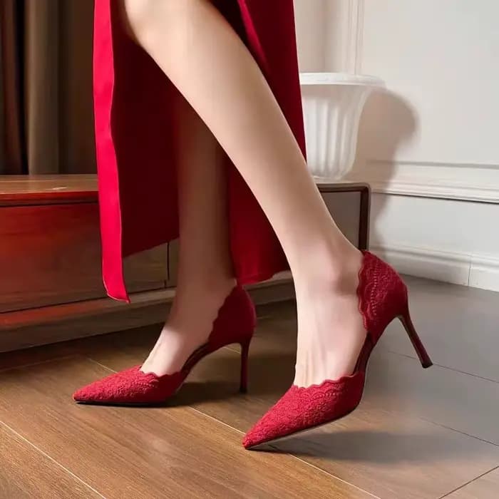 Chaussures simples à talons aiguilles, bout pointu, maille peu profonde, respirantes, creuses, antidérapantes, résistantes à l'usure, talons hauts, nouvelle collection automne