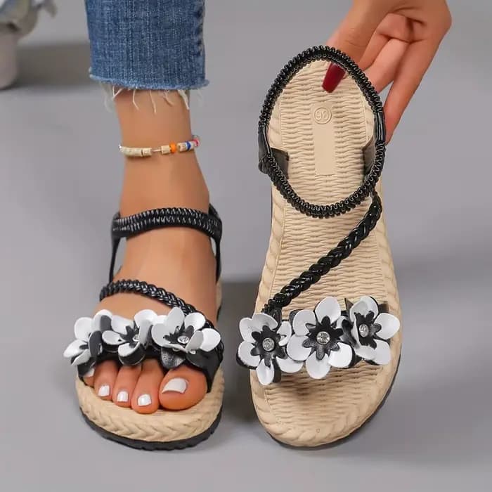 Sandales à enfiler pour femmes avec élastique réglable — Nouveau style d'été