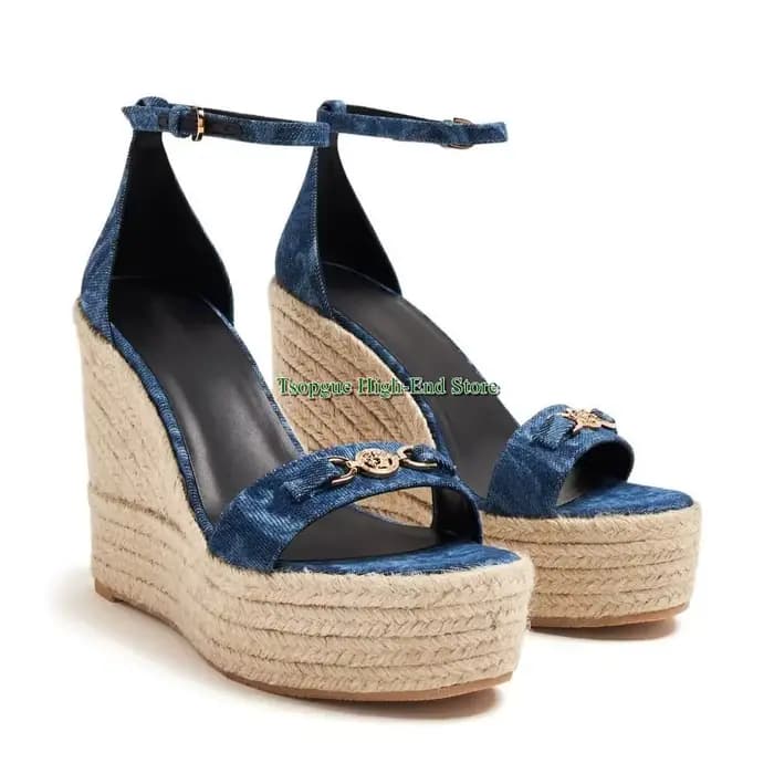 Espadrille tissée bout rond