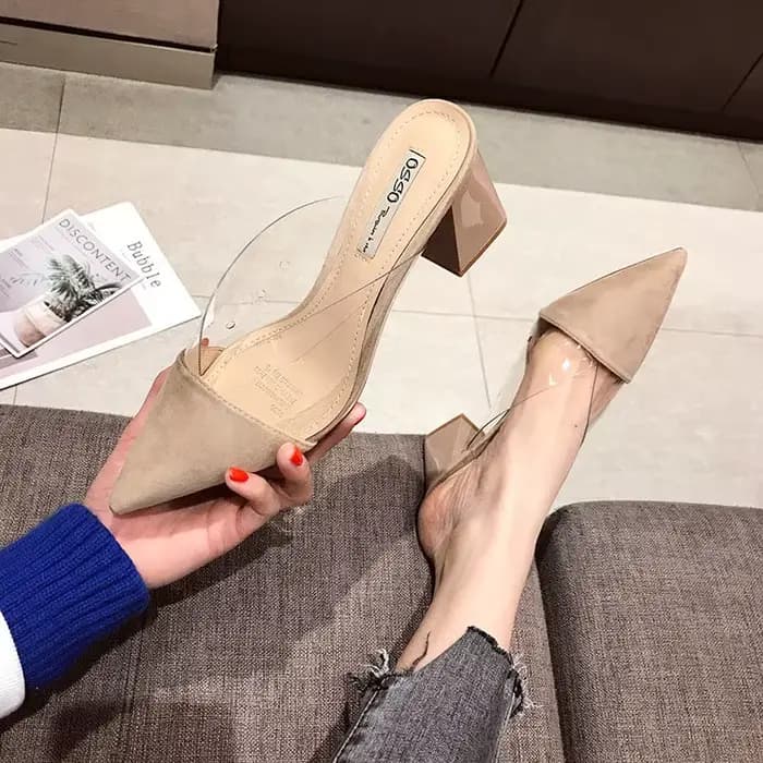 Mules pour femmes chaussures sandales transparentes nouveautés 2025 talons clairs pantoufles élégantes