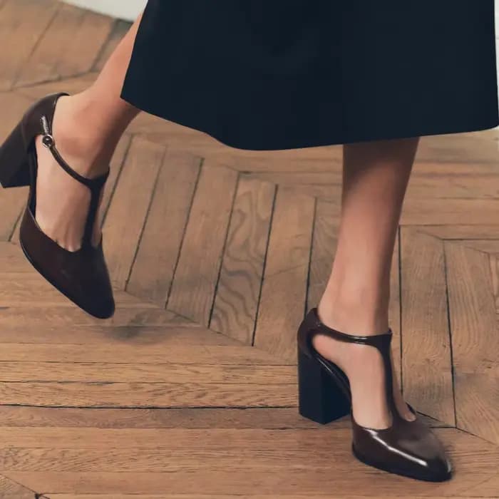 Escarpins à lanières en Faux cuir marron pour femmes