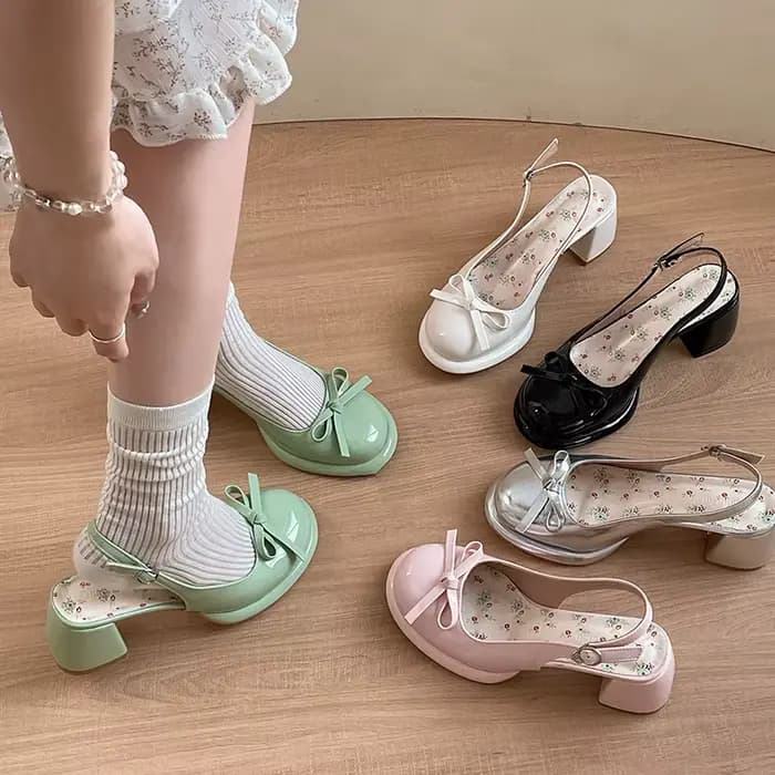 Sandales à bout couvert avec nœud papillon pour femmes