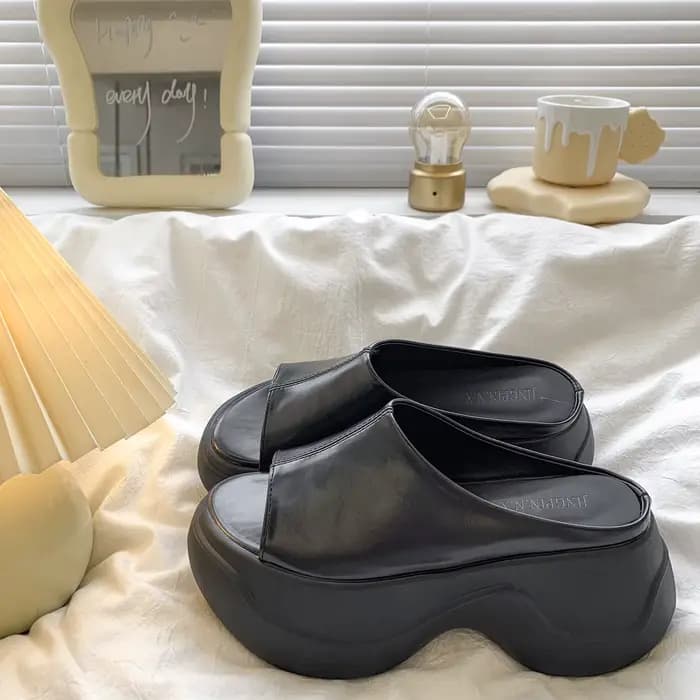 Sandales à plateforme à talon épais pour femmes, sandales d'été décontractées pour la plage, bout rond, talon moyen, semelle extérieure en caoutchouc, doublure en ultra-cuir