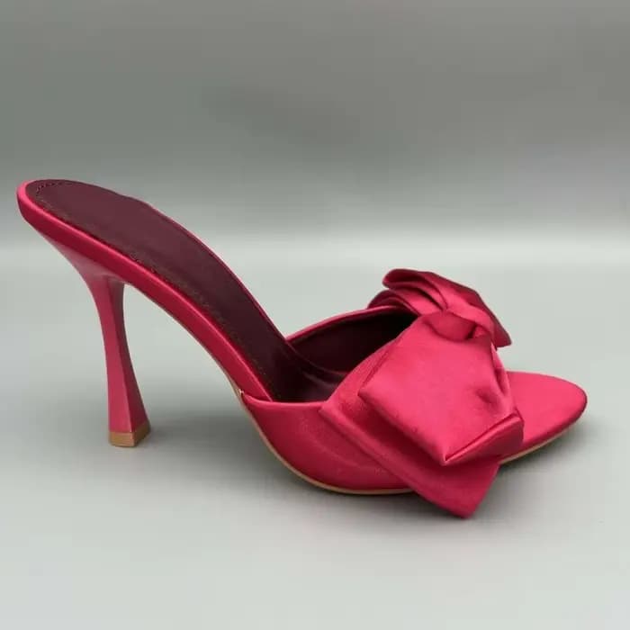 Mules à talon haut grande taille style français avec nœud