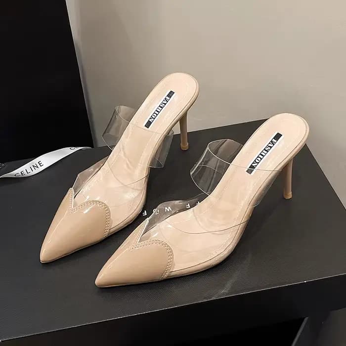 Sandales transparentes à bout ouvert pour femmes