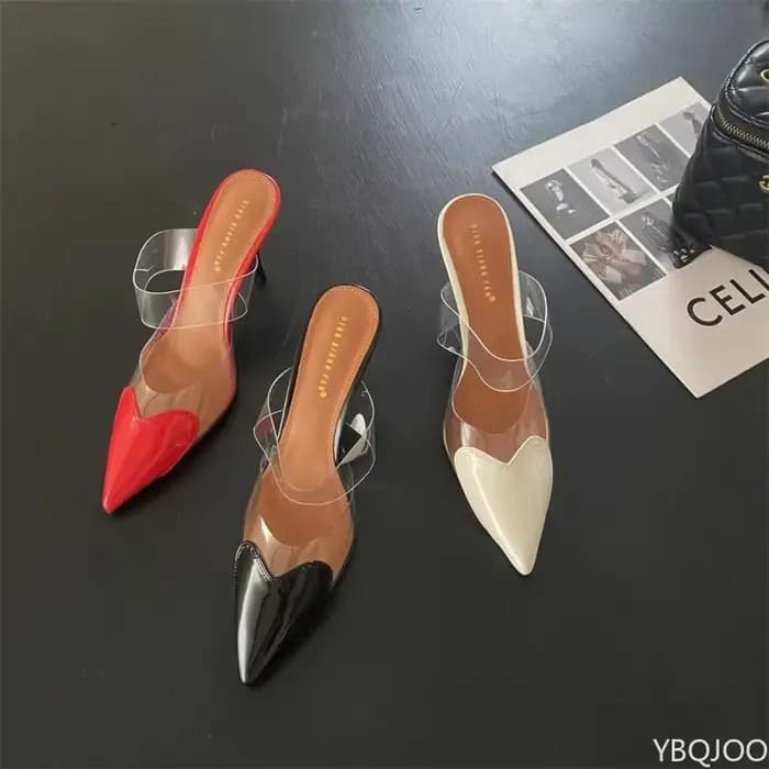 Love – pantoufles à talons hauts transparents pour femmes