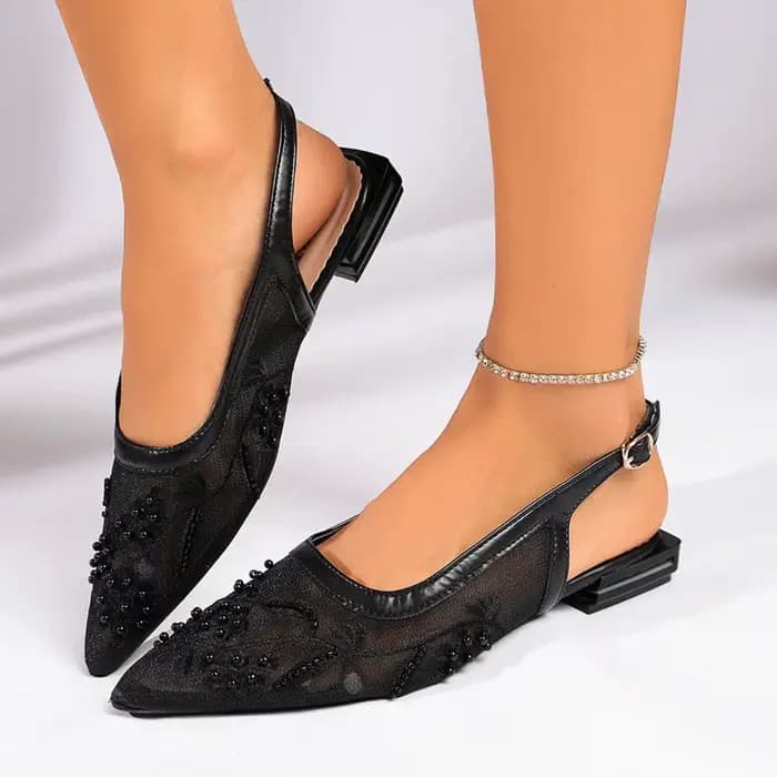 Sandales d'été 2026 pour femme, brodées de dentelle, à bout couvert, avec bride à boucle et bride arrière, élégantes pour soirée et mariage, Sandalias Mujer