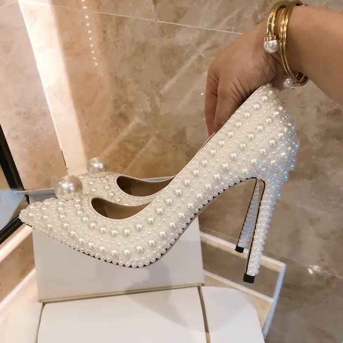 Escarpins de luxe blancs pour femmes