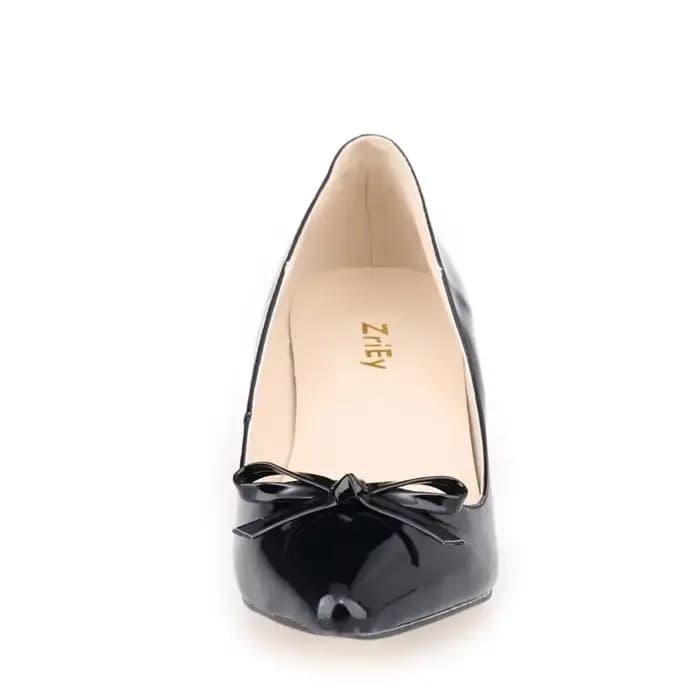 Escarpins Sexy en cuir verni à talons bas de 5cm pour femmes