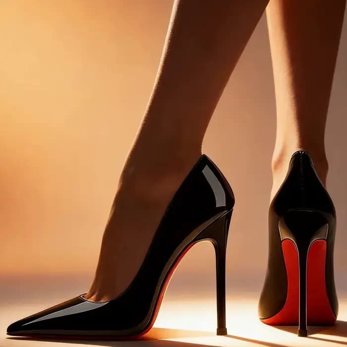 Escarpins noirs à bout pointu et semelle rouge