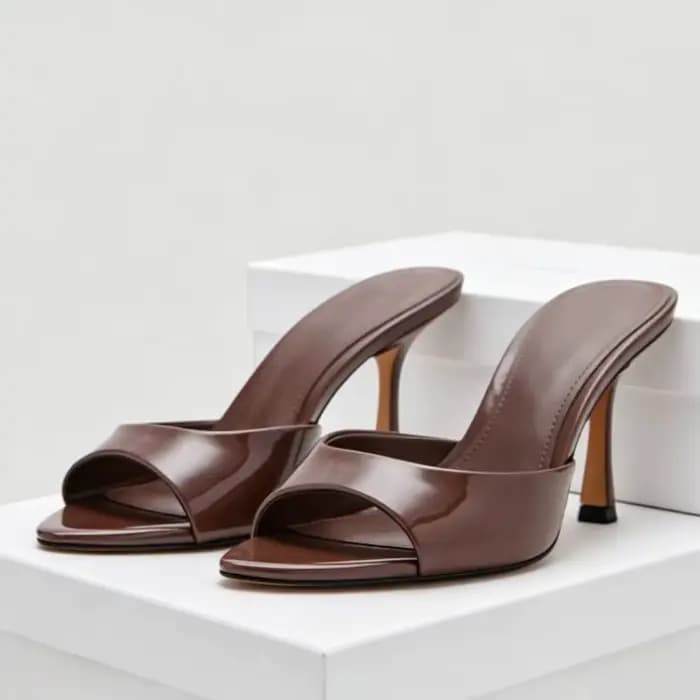 Sexy marque talons hauts diapositives femmes pantoufles nouvel été sandales à bout ouvert femme concis Mature concepteur Banquet fête chaussure femme