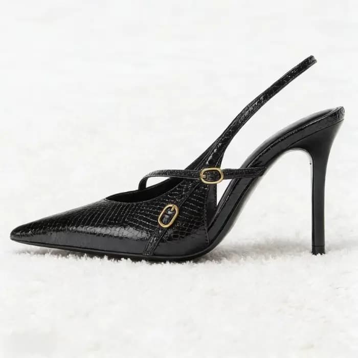 Escarpins noirs en relief pour femmes