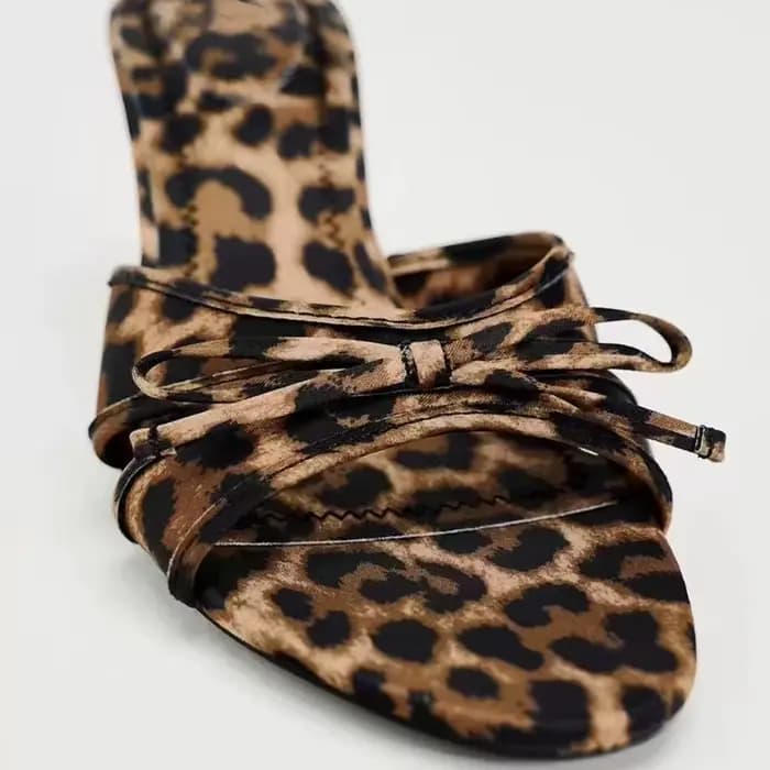 Sandales à talons hauts léopard pour femmes