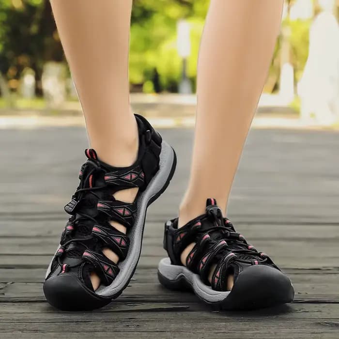 Sandales d'été en cuir véritable pour femmes