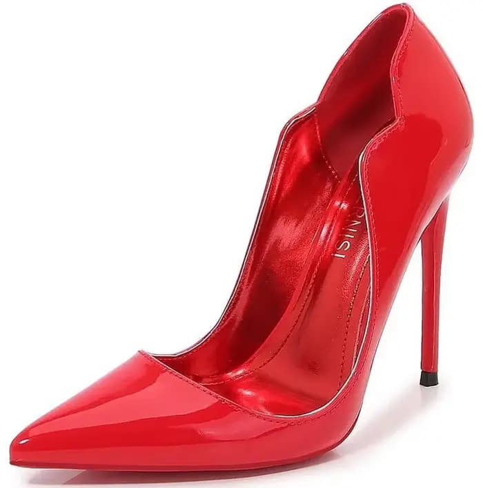 Escarpins en cuir verni à talons hauts et fins pour femmes