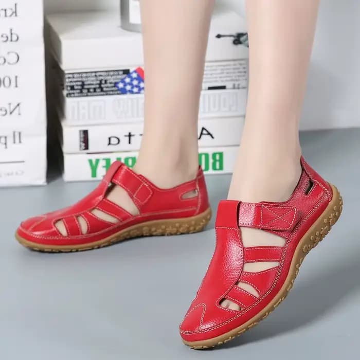 Femmes sandales nouvel été Oxford semelles évider chaussures plates en cuir véritable à la main