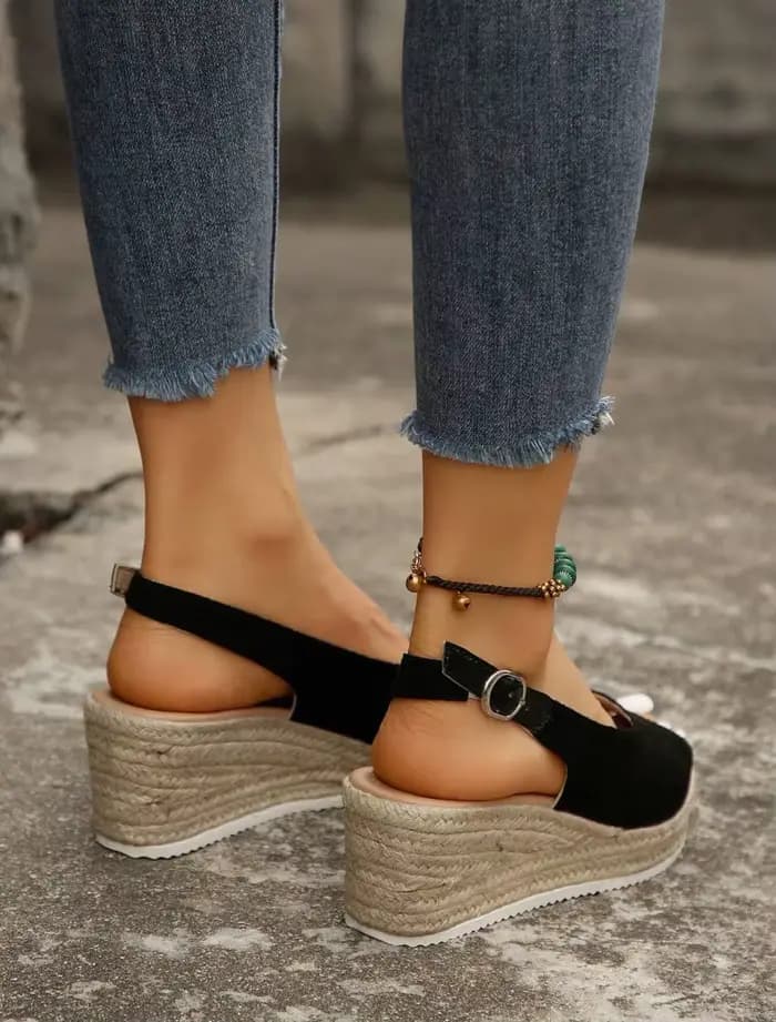 Sandales à talons épais pour femmes, chaussures d'été confortables et élégantes, plateforme imperméable, à enfiler, grande taille, pour un usage quotidien en extérieur