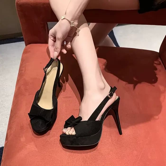 Sandales à plateforme et nœud pour femme