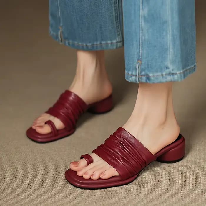 Nouvelles mules d'été 2026 pour femmes en cuir véritable