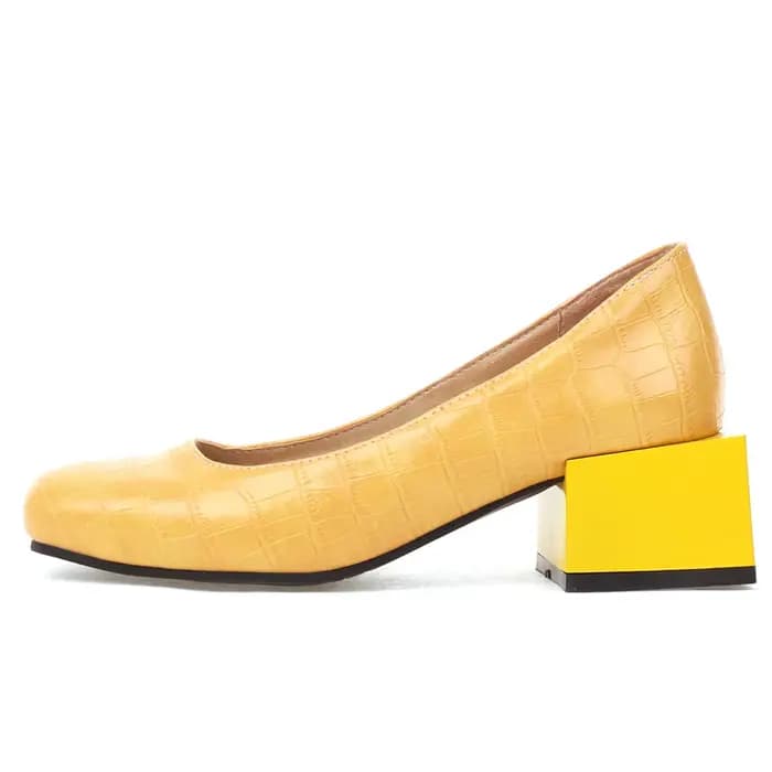 Chaussures à Talons Bas Carrés pour Femme
