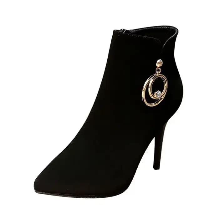 Bottines en daim à bout pointu pour femmes