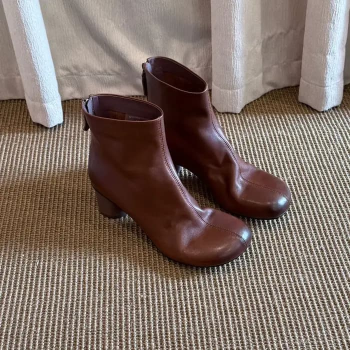 BANFANG femmes bottes 5.5 cm rond talon épais marque de luxe Design en cuir automne hiver nouvelles chaussures de haute qualité pour femme