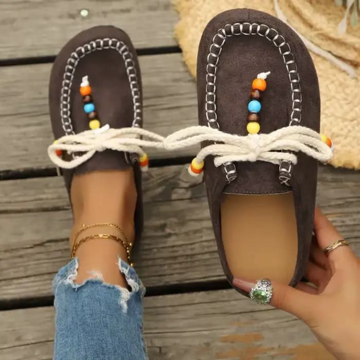 Mules et sabots pour femmes à bout rond en daim