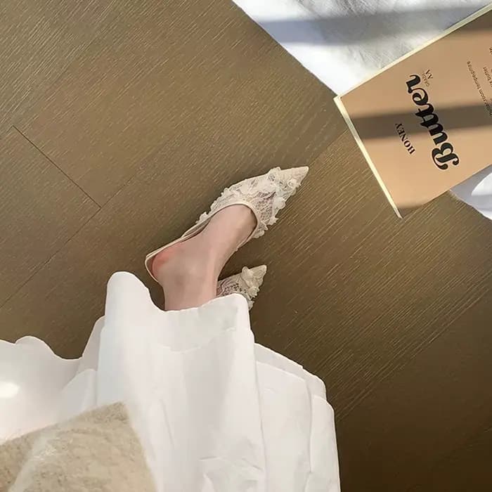 Mules en dentelle pour femmes