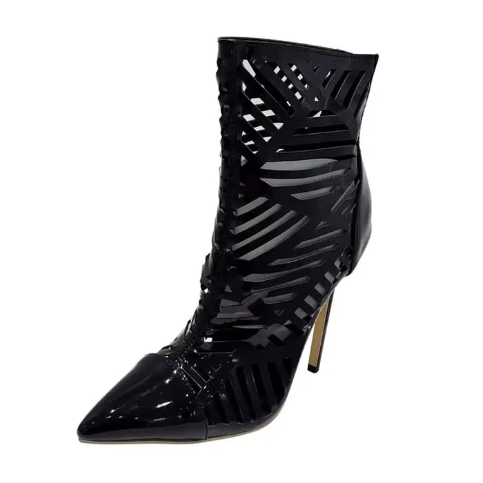 Nouvelle mode sandales d'été femmes en cuir verni talons hauts femmes sandales d'été sandales à talons bout pointu femmes pompes
