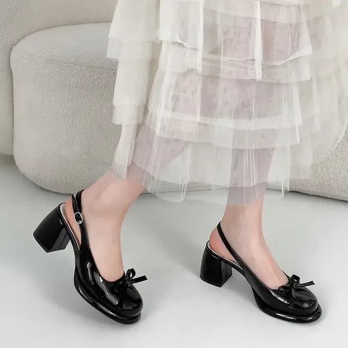 Sandales à bout couvert avec nœud papillon pour femmes