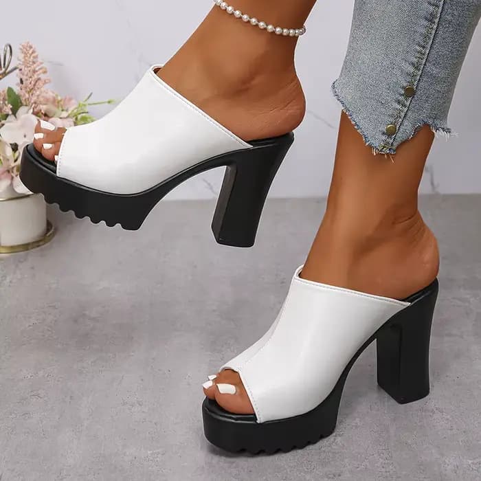 Mules à talons hauts épais pour femmes