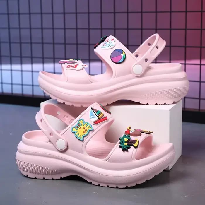 Sandales pour femmes 2023 coréen plate-forme compensée talons hauts dames chaussures en plein air plage Peep orteil antidérapant Sandalias De Mujer