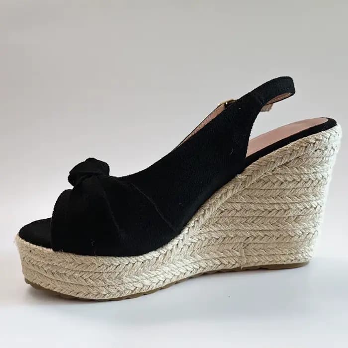 Sandales compensées noires pour femme