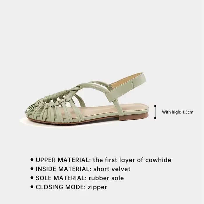 Ods-Sandales en cuir véritable pour femmes