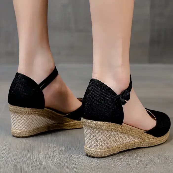 Sandales compensées tressées pour femme