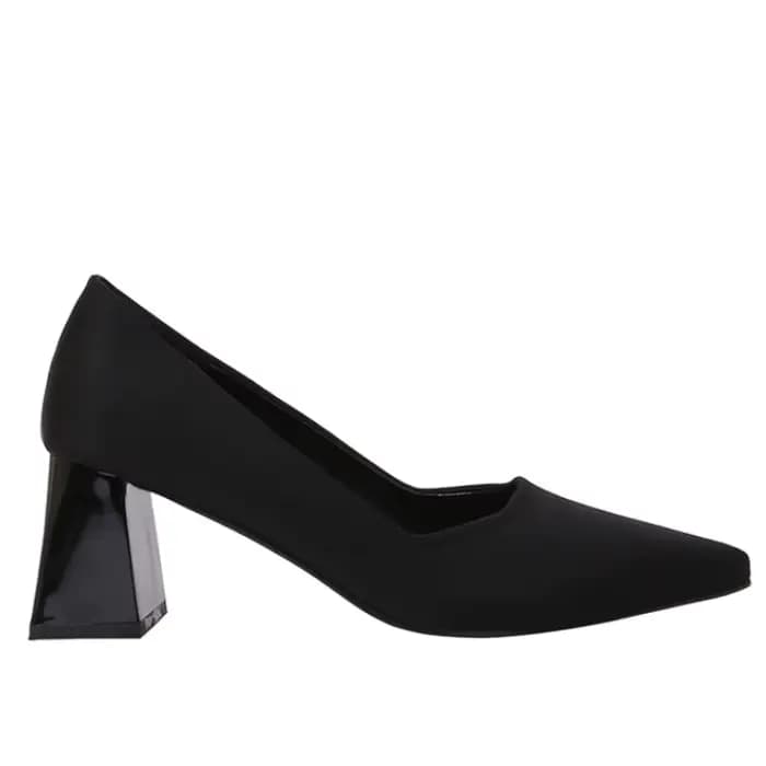Escarpins de luxe en daim noir à talons épais pour femmes