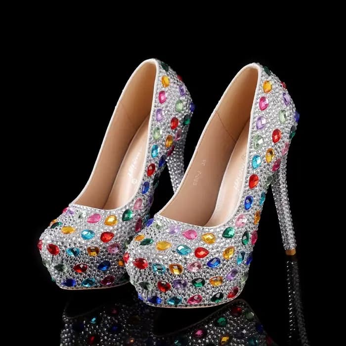 Escarpins Sexy à plateforme en strass pour femmes
