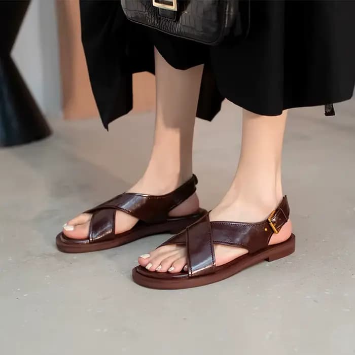 Sandales d'Été en Cuir group pour Femme