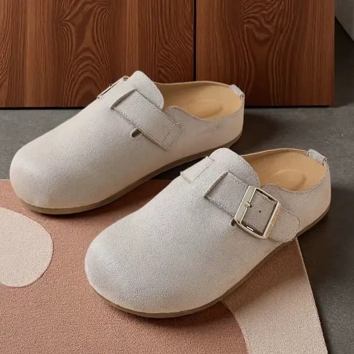 Mules en daim à plateforme pour femme